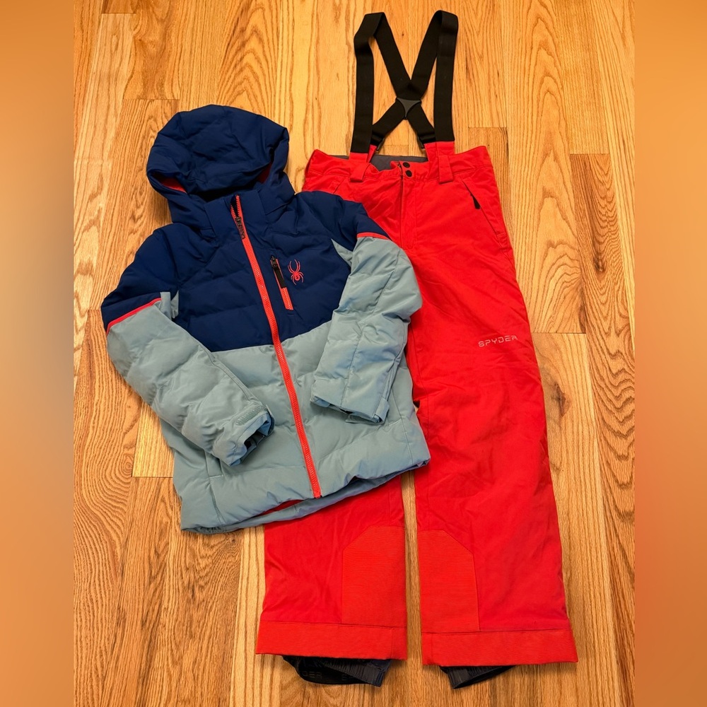 Spyder Impulse Youth Jacket and Propulsion Pant Navy and Red Ski Set Boys